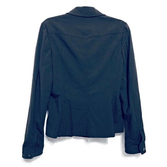 Elie Tahari Womens Size 8 Brown Utility Jacket Stretch Pockets Wool Career - Picture 3 of 7